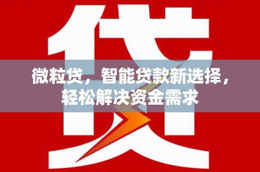 玉林微粒贷，智能贷款新选择，轻松解决资金需求